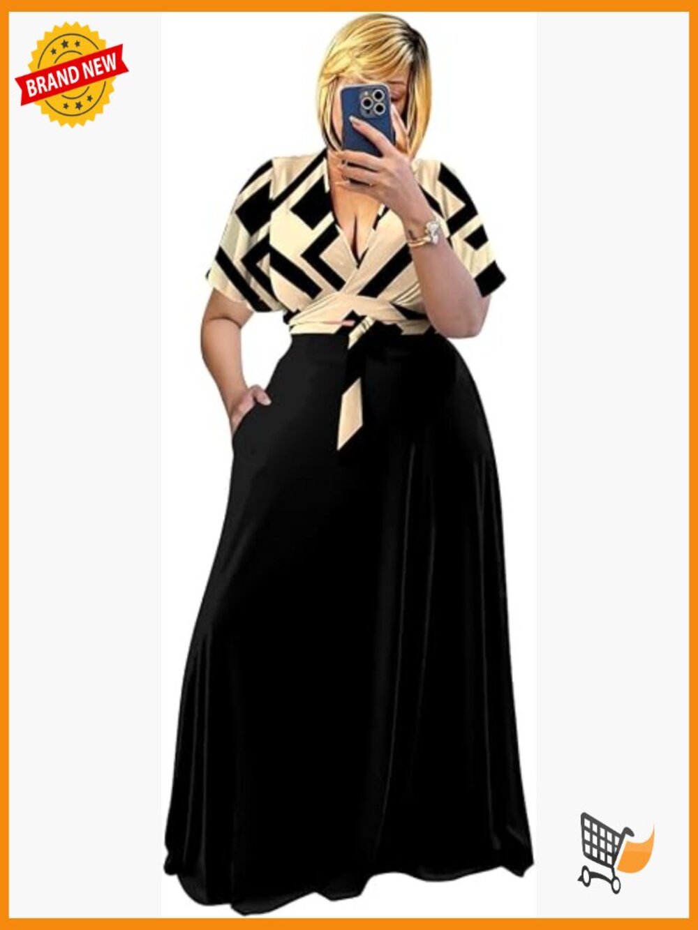 Plus Size 2 Piece Outfits Ruffle Sleeve Crop Top Maxi Skirt Set
